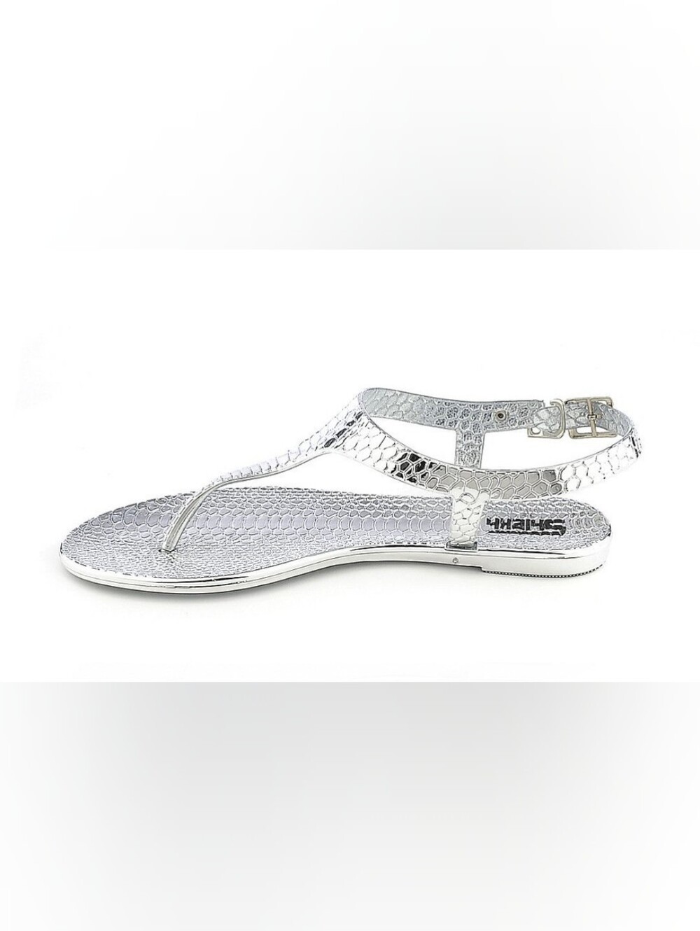 Silver T-Strap Women’s Sandal
